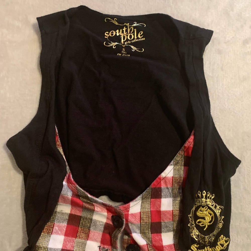 South Pole‎ Kids Black and Red Checkered Button Down Shirt